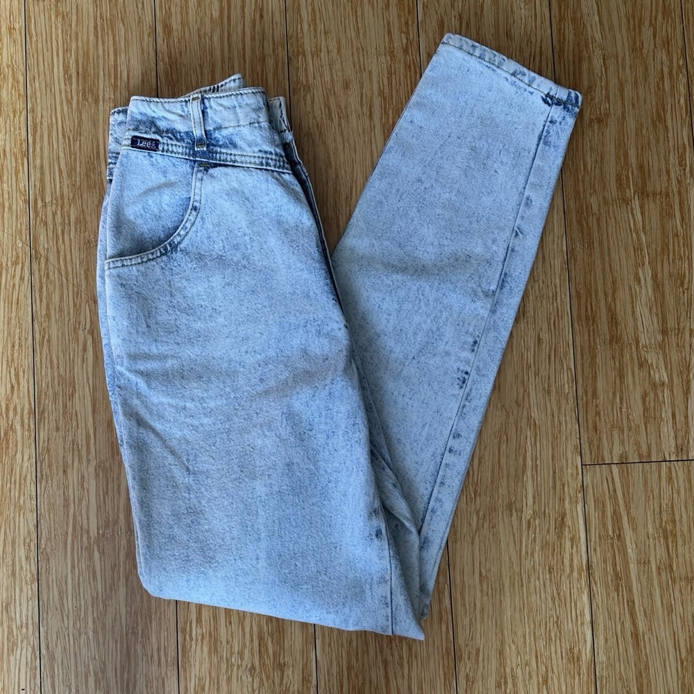 Lee Vintage 80's Acid Wash Jeans  100% Cotton Womens Size 11 Made USA